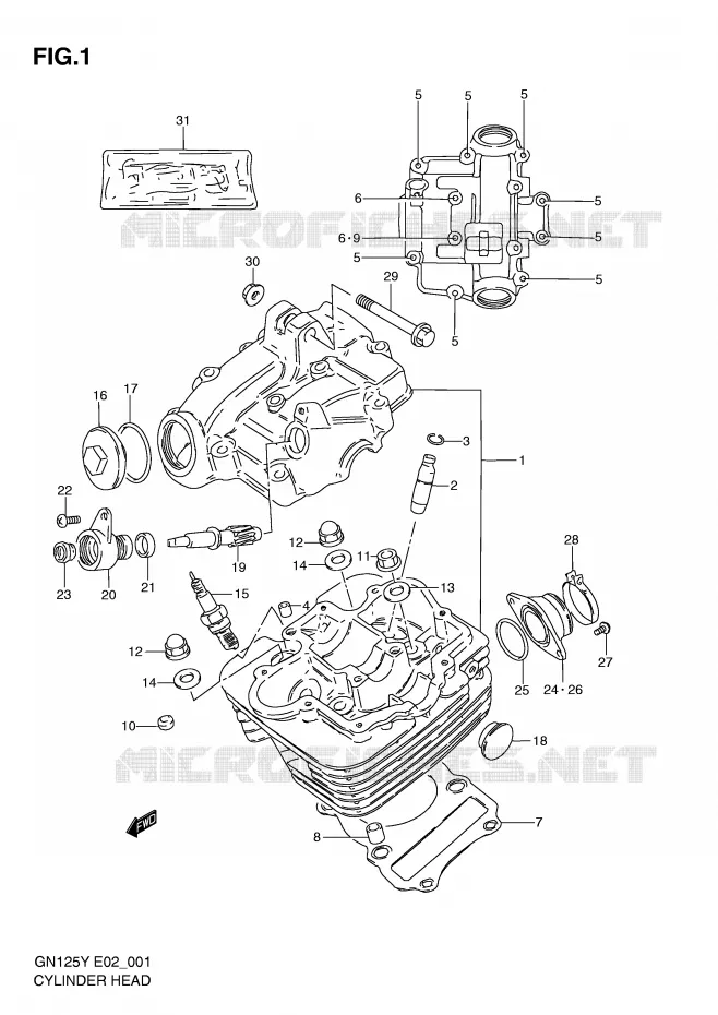 CILINDERKOP Suzuki MOTO 125 GN 2000  GN125EY(E2)