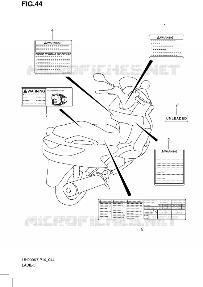 ETIKET Suzuki SCOOTER 200 BURGMAN 2007  UH200K7(P19)