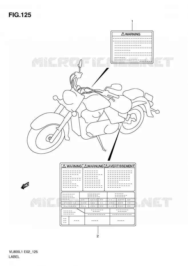 ETIKET (VL800CL1 E24) Suzuki MOTO 800 VOLUSIA 2011  VL800CUEL1(E2)