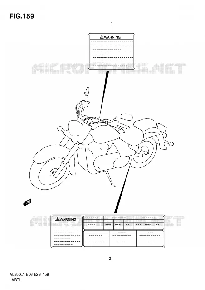 ETIKET (VL800CL1 E28) Suzuki MOTO 800 VOLUSIA 2011  VL800TL1(E3/E28)