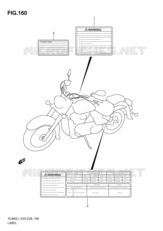 ETIKET (VL800CL1 E33) Suzuki MOTO 800 VOLUSIA 2011  VL800L1(E3/E28)