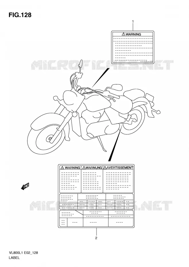 ETIKET (VL800CUEL1 E19) Suzuki MOTO 800 VOLUSIA 2011  VL800L1(E2)