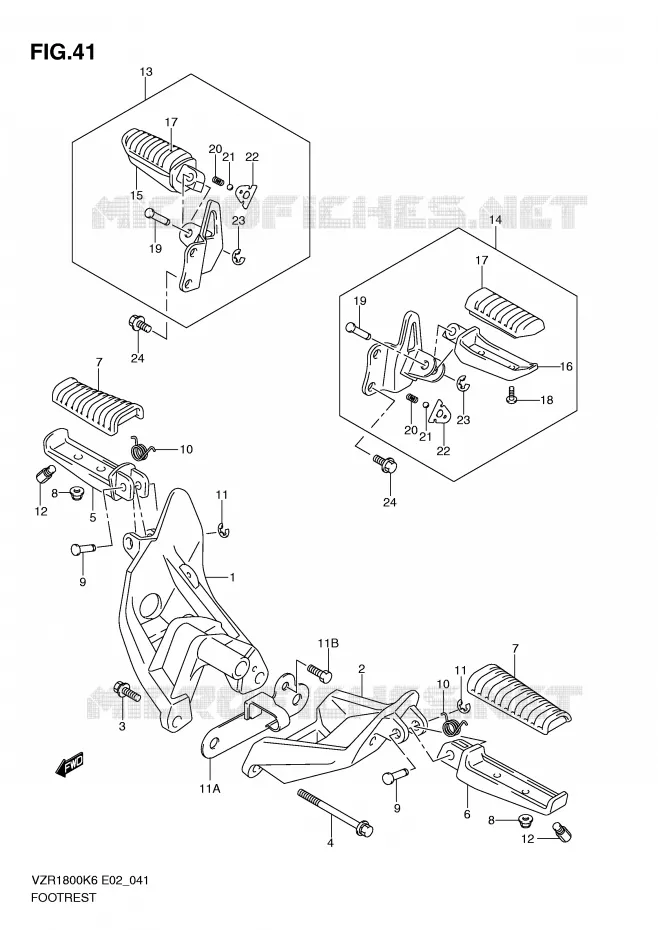 FOOTREST Suzuki MOTO 1800 INTRUDER 2007  VZR1800ZU2K7(E2)