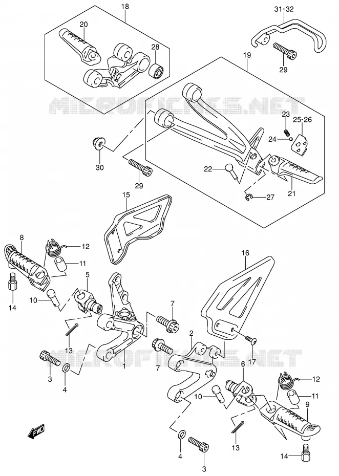 FOOTREST Suzuki MOTO 750 GSX-R 2000  GSX-R750Y(E2)