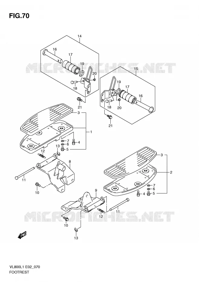 FOOTREST Suzuki MOTO 800 VOLUSIA 2011  VL800CUEL1(E2)