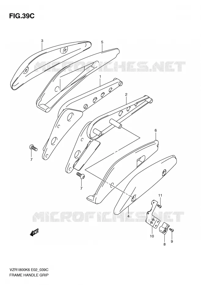 FRAME HANDGREEP (MODEL L0) Suzuki MOTO 1800 INTRUDER 2008  VZR1800U2K8(E2)