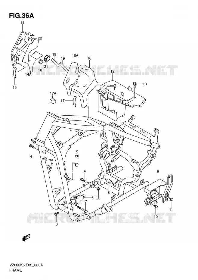 FRAME (MODEL K9) Suzuki MOTO 800 MARAUDER 2008  VZ800ZK8(E2)