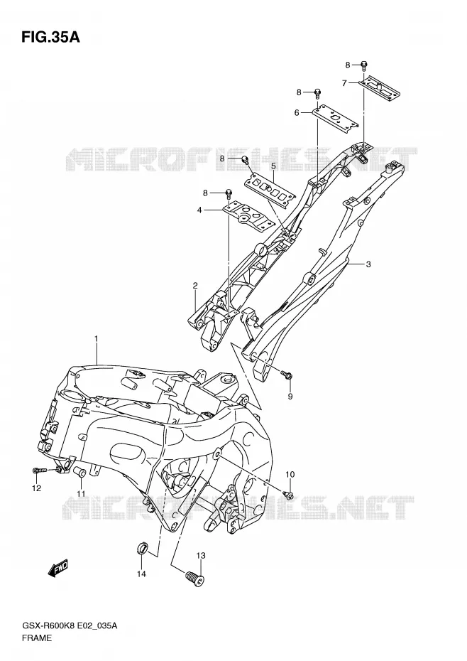 FRAME (MODEL L0) Suzuki MOTO 600 GSX-R 2010  GSX-R600UFL0(E2)