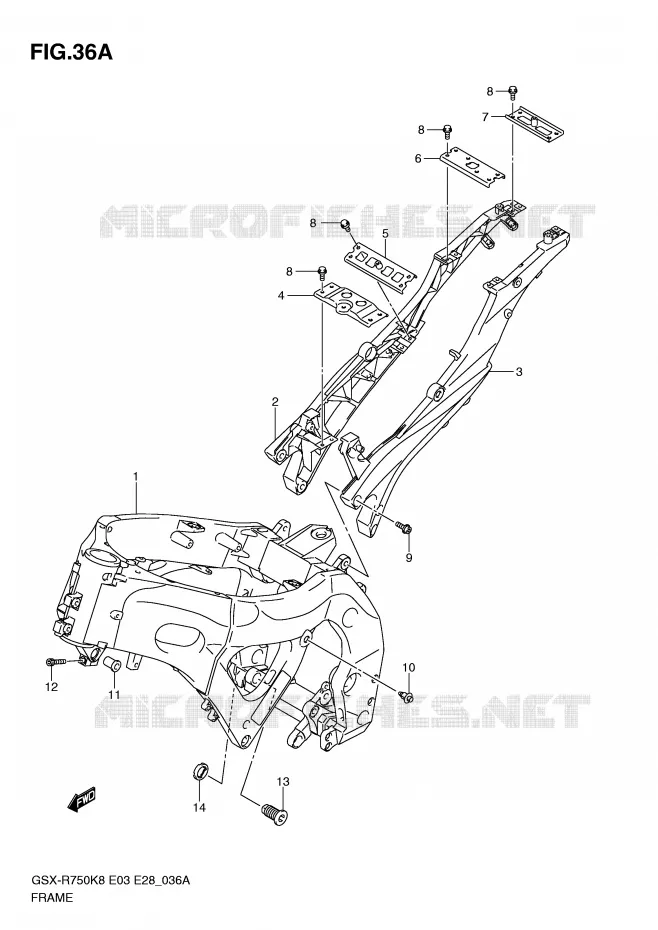 FRAME (MODEL L0) Suzuki MOTO 750 GSX-R 2009  GSX-R750K9(E3/E28)