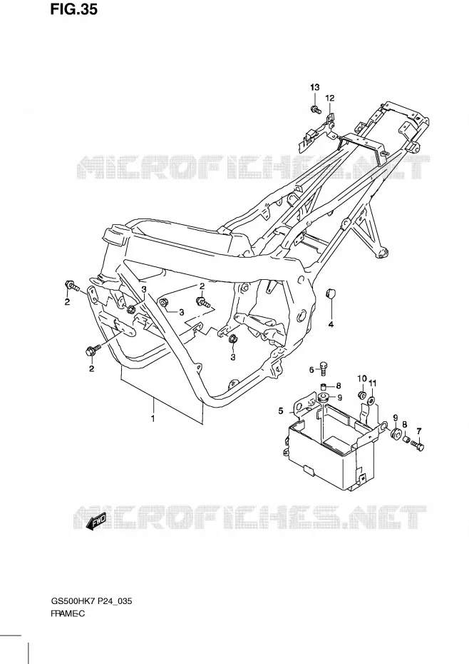FRAME Suzuki MOTO 500 GS-E 2010  GS500HL0(P24)
