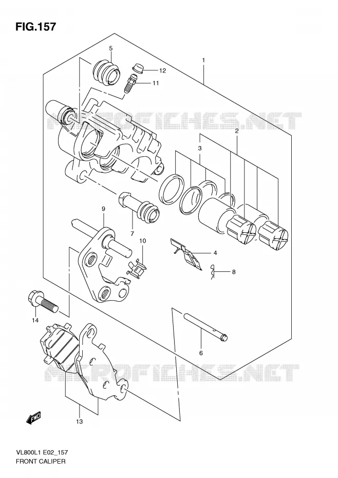 FRONT CALIPER Suzuki MOTO 800 VOLUSIA 2011  VL800UEL1(E2)