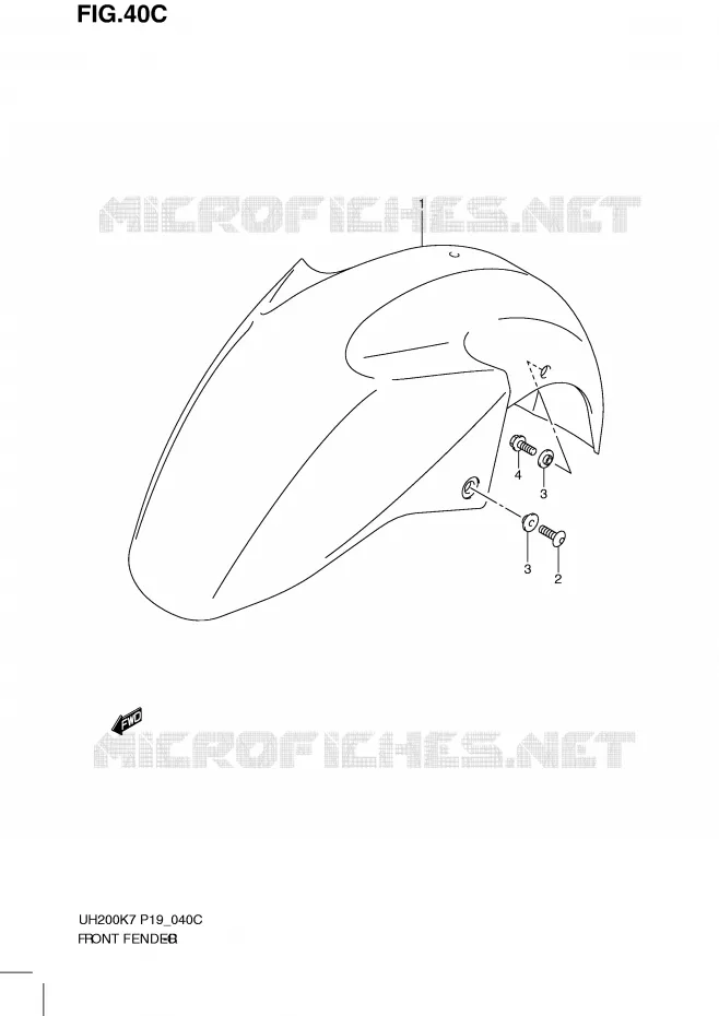FRONT FENDER (MODEL L0) Suzuki SCOOTER 200 BURGMAN 2007  UH200K7(P19)