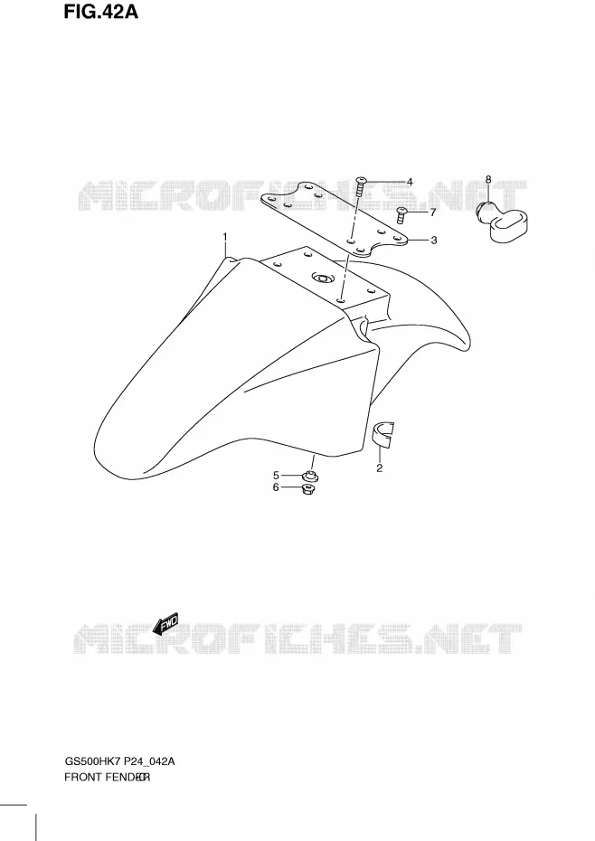 FRONT FENDER (MODEL LO) Suzuki MOTO 500 GS-F 2009  GS500FHK9(P24)