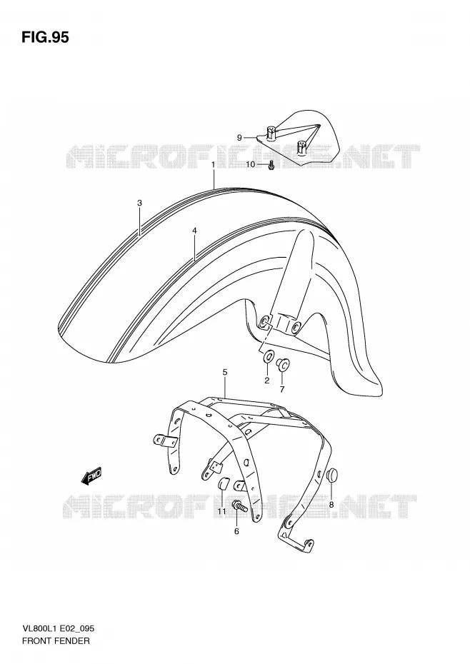 FRONT FENDER (VL800CL1 E19) Suzuki MOTO 800 VOLUSIA 2011  VL800L1(E2)