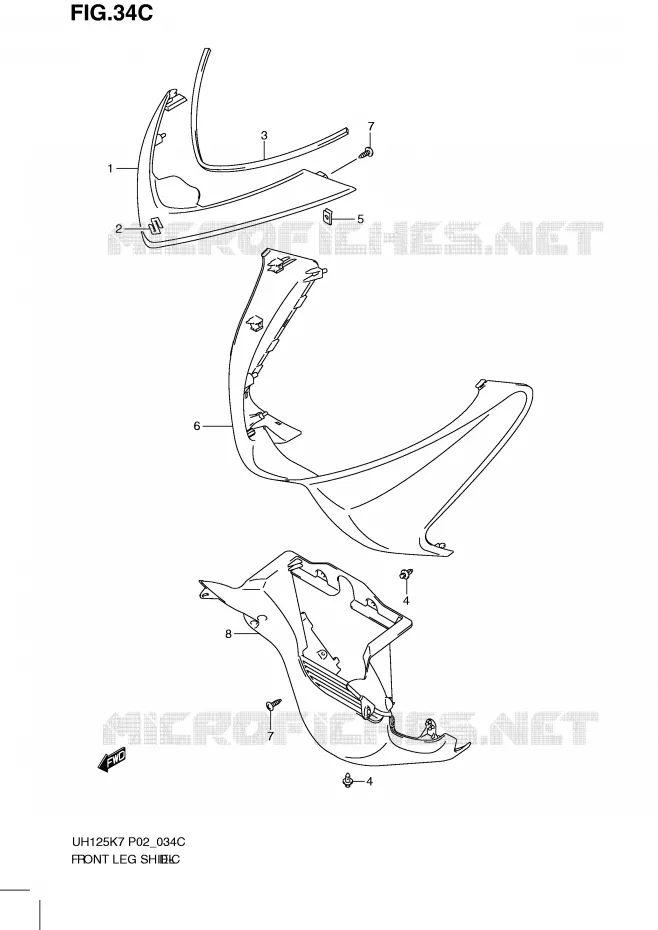 FRONT KUIP (MODEL L0) Suzuki SCOOTER 125 BURGMAN 2008  UH125GK8(P2)