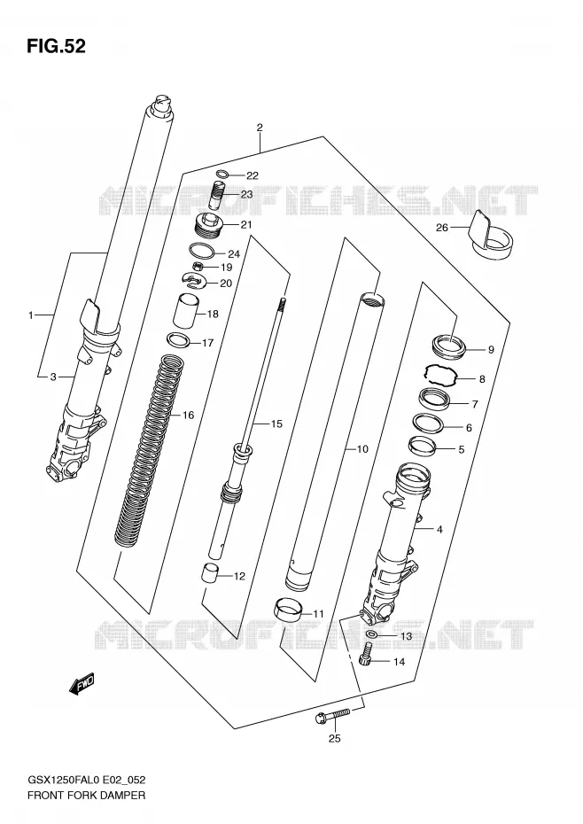 FRONT SCHOKDEMPER Suzuki MOTO 1250 GSX-F 2010  GSX1250FAL0(E2)