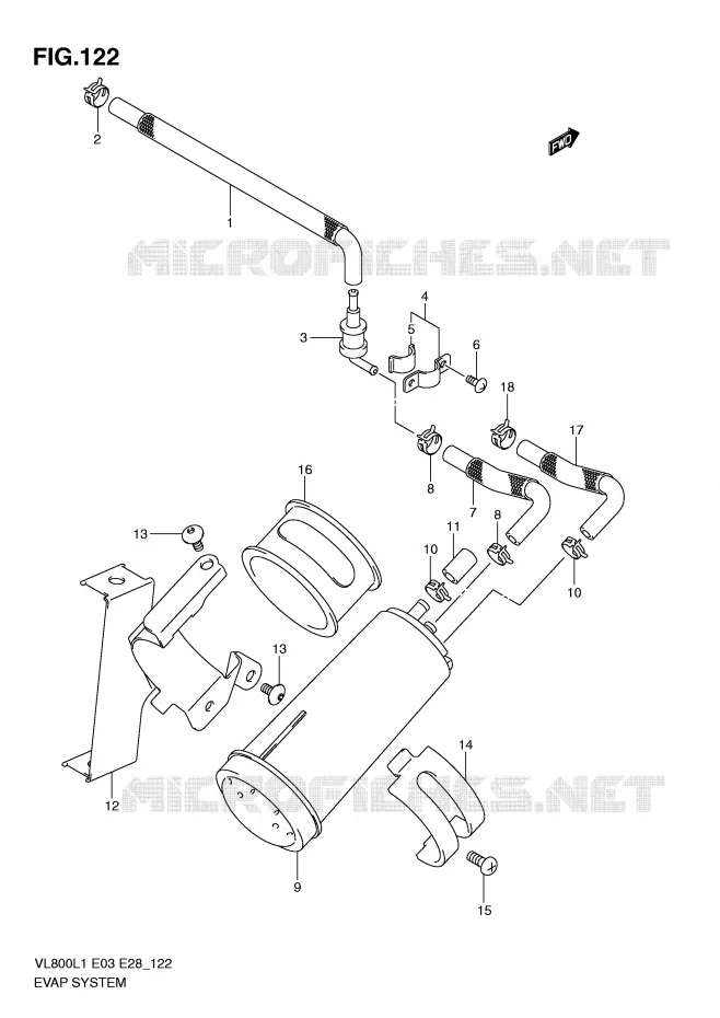 FUEL EVAP SYSTEM (VL800CL1 E33) Suzuki MOTO 800 VOLUSIA 2011  VL800TL1(E3/E28)