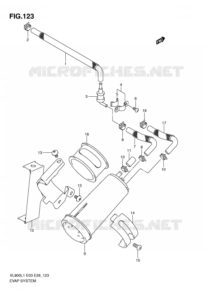 FUEL EVAP SYSTEM (VL800TL1 E33) Suzuki MOTO 800 VOLUSIA 2011  VL800CL1(E3/E28)