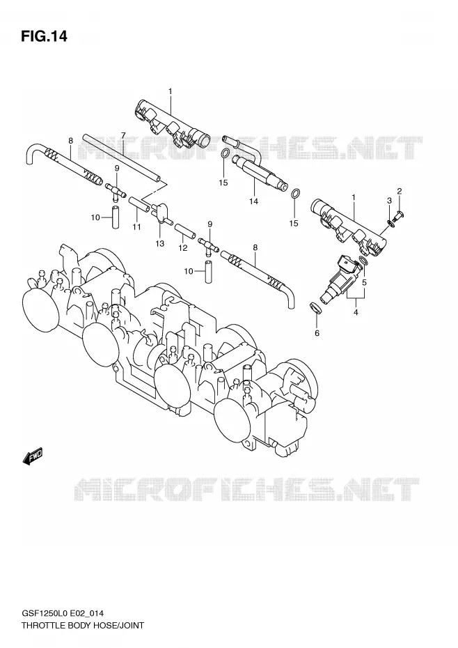 GASKLEPHUIS SLANG / JOINT Suzuki MOTO 1250 BANDIT-N 2010  GSF1250L0(E2)