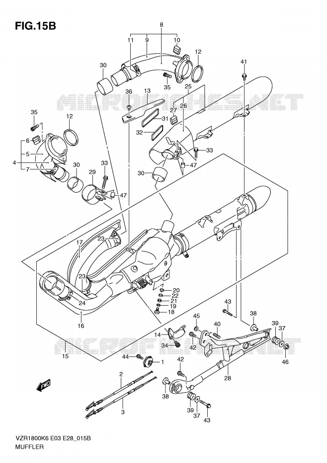 GELUIDDEMPER (MODEL L0) Suzuki MOTO 1800 INTRUDER 2009  VZR1800NK9(E3/E28)