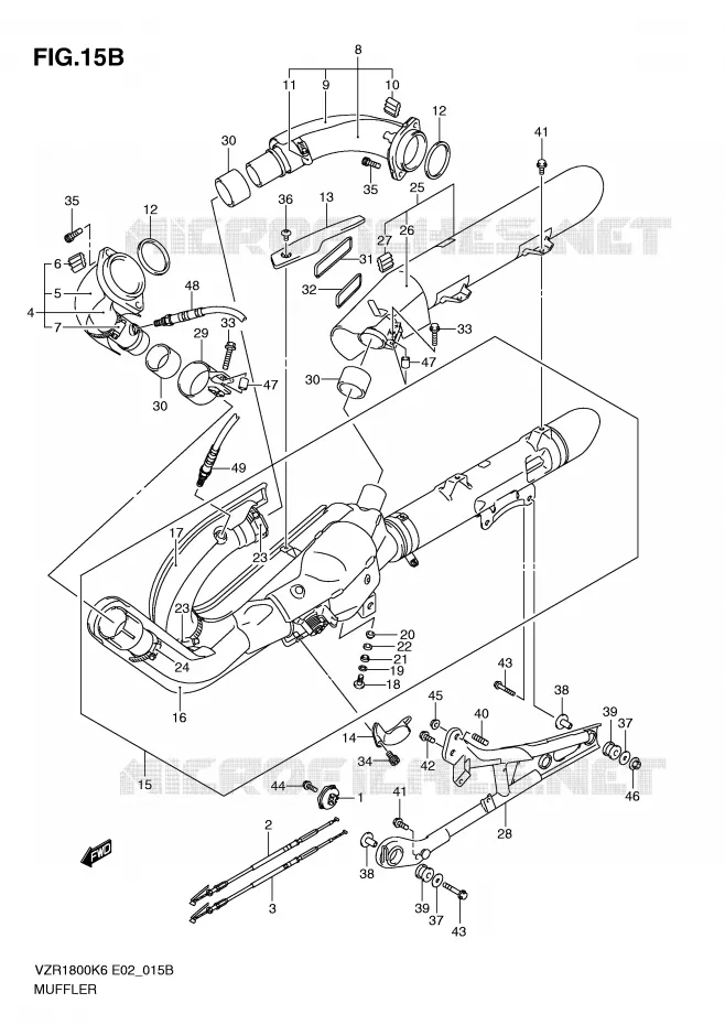 GELUIDDEMPER (VZR1800L0/ZL0/UFL0/ZUFL0) Suzuki MOTO 1800 INTRUDER 2009  VZR1800K9(E2)