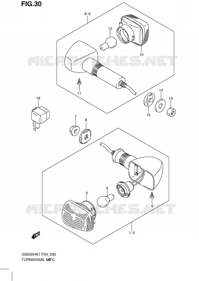 INDICATOREN (GS500FH) Suzuki MOTO 500 GS-E 2010  GS500HL0(P24)