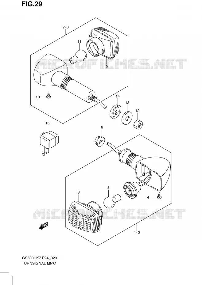 INDICATOREN (GS500H) Suzuki MOTO 500 GS-E 2007  GS500HK7(P24)