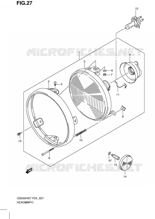KOPLAMP (GS500H) Suzuki MOTO 500 GS-E 2008  GS500HK8(P24)