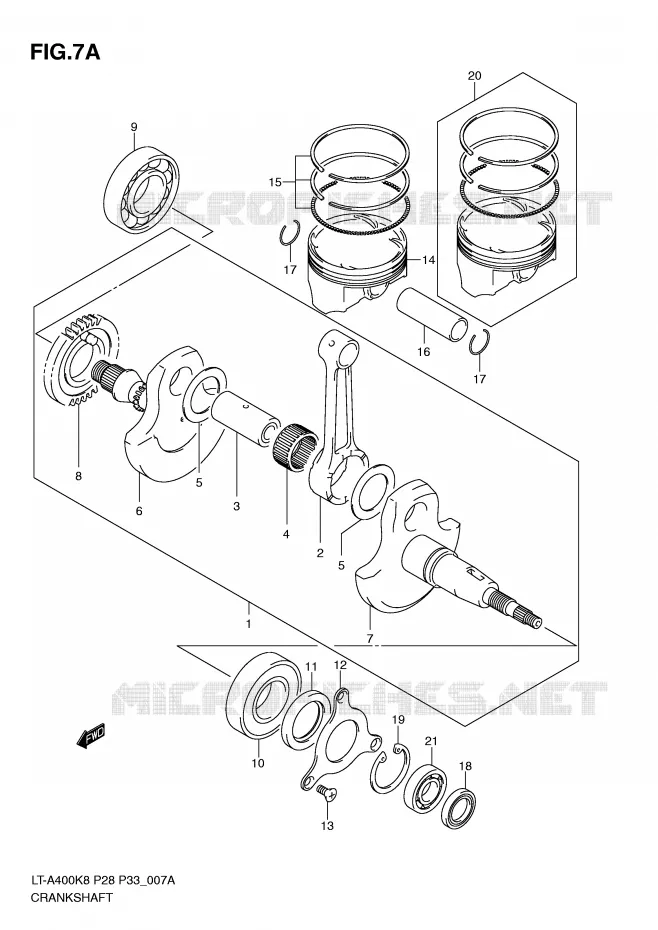 KRUKAS (MODEL L0) Suzuki QUAD 400 KINGQUAD 2010  LT-A400L0(P28/P33)