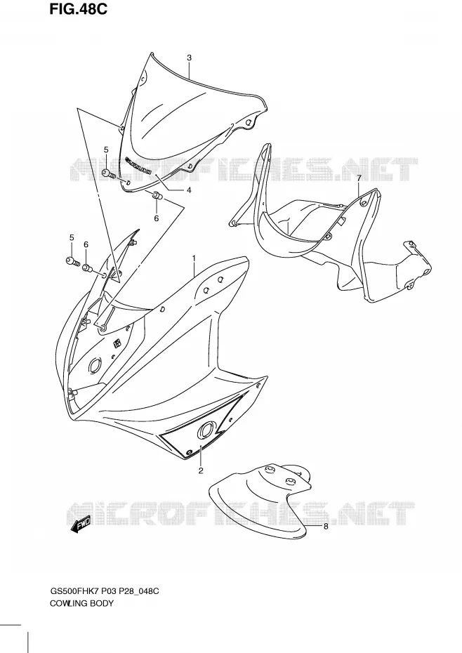 KUIP (GS500FHL0) Suzuki MOTO 500 GS-E 2009  GS500HK9(P3)