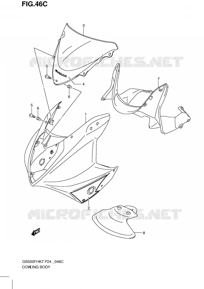 KUIP (GS500FHL0) Suzuki MOTO 500 GS-F 2009  GS500FHK9(P24)