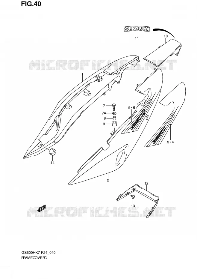 KUIP (MODEL K7) Suzuki MOTO 500 GS-E 2007  GS500HK7(P24)