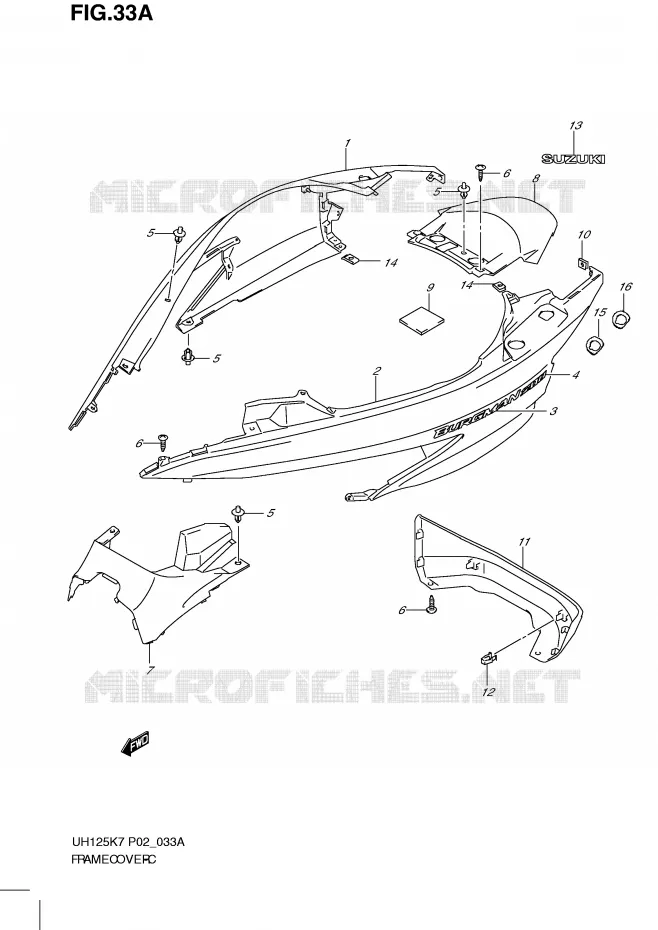 KUIP (MODEL K8) Suzuki SCOOTER 125 BURGMAN 2008  UH125GK8(P2)