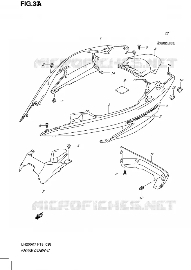 KUIP (MODEL K8) Suzuki SCOOTER 200 BURGMAN 2008  UH200K8(P19)