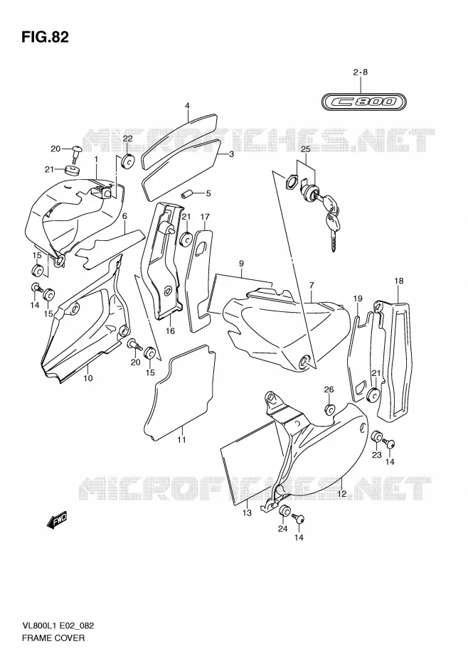 KUIP (VL800L1 E19) Suzuki MOTO 800 VOLUSIA 2011  VL800CL1(E2)