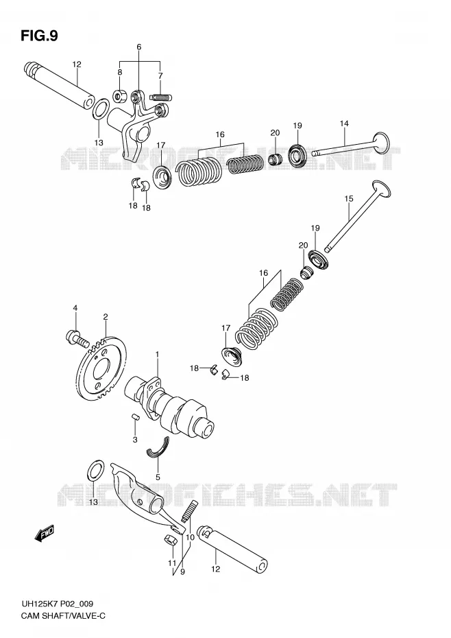 NOKKENAS - VALVES Suzuki SCOOTER 125 BURGMAN 2011  UH125GL0(P2)