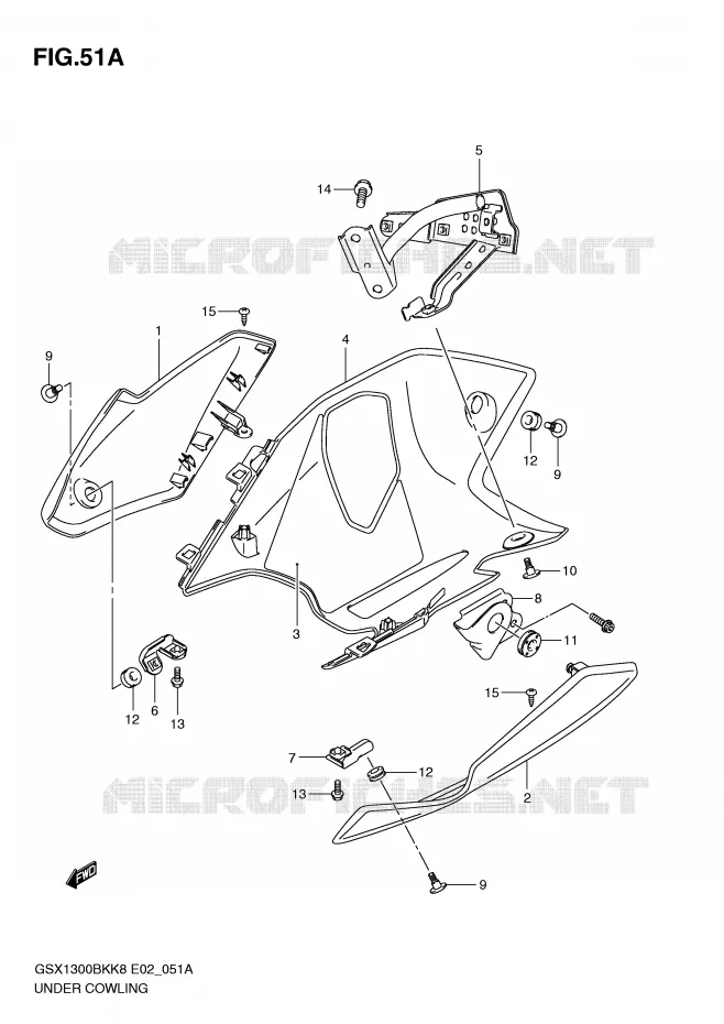 ONDER COWLING (MODEL L0) Suzuki MOTO 1300 B-KING 2010  GSX1300BKAL0(E2)