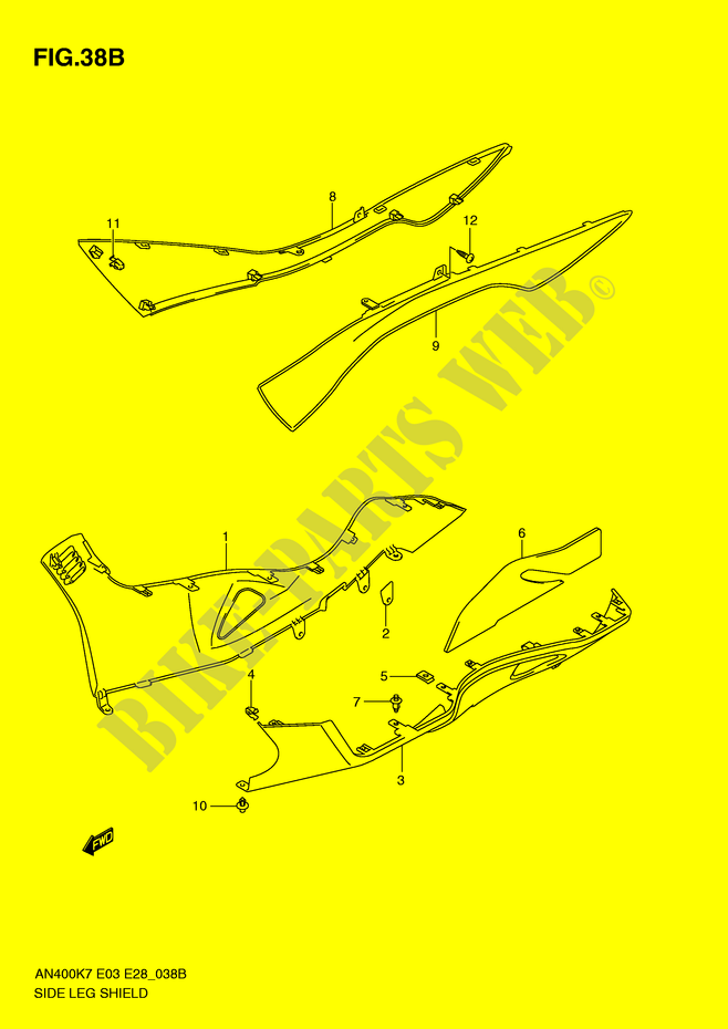 ONDERAANKLEDING (MODEL L0) voor Suzuki BURGMAN 400 2010