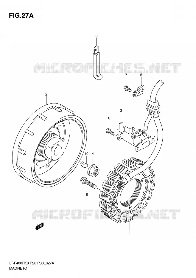 ONTSTEKING (MODEL L0) Suzuki QUAD 400 KINGQUAD 2008  LT-F400FK8(P28/P33)