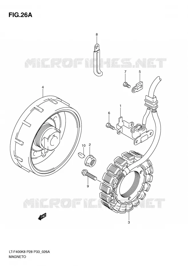 ONTSTEKING (MODEL L0) Suzuki QUAD 400 KINGQUAD 2009  LT-F400K9(P28/P33)