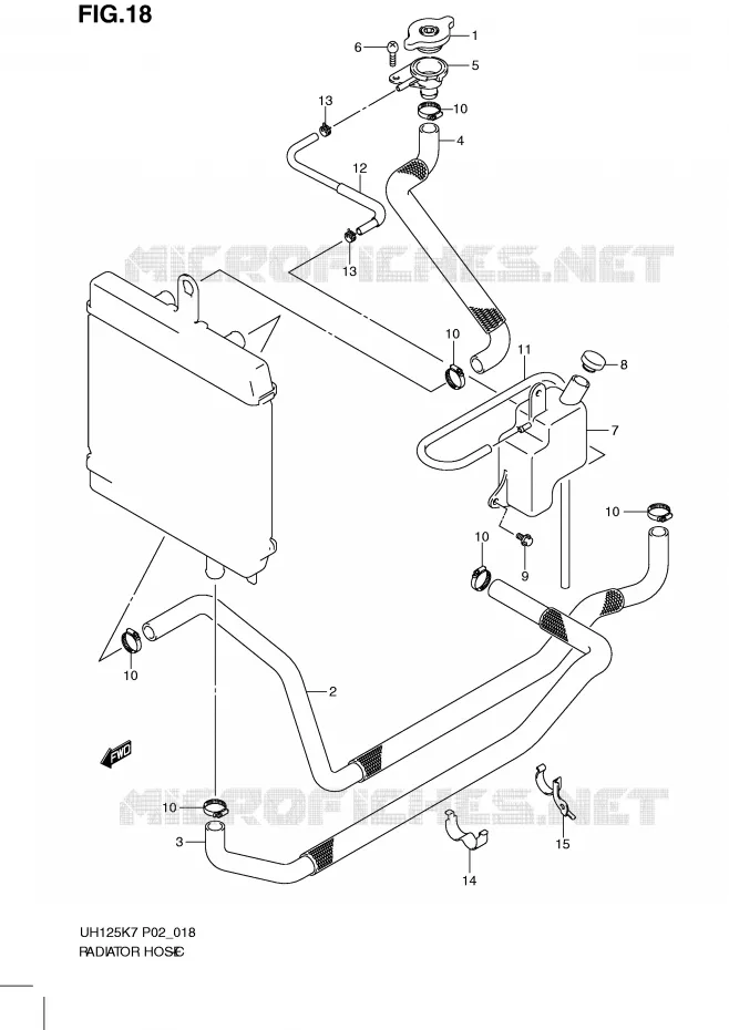 RADIATOR SLANG Suzuki SCOOTER 125 BURGMAN 2009  UH125GK9(P2)