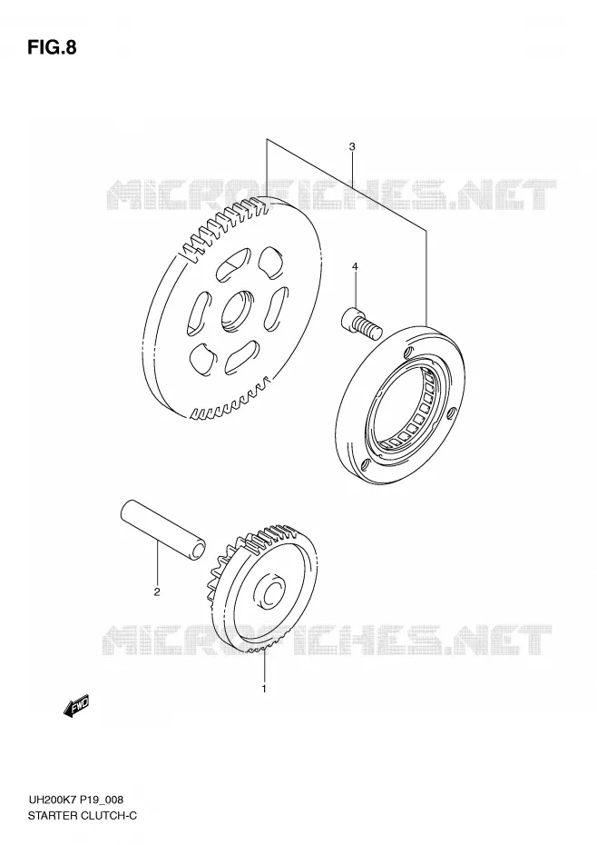 STARTMOTOR CLUTCH Suzuki SCOOTER 200 BURGMAN 2010  UH200L0(P19)