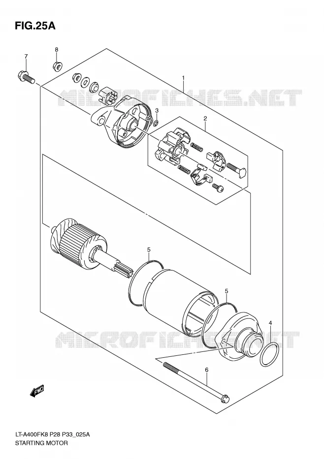 STARTMOTOR (MODEL L0) Suzuki QUAD 400 EIGER 2009  LT-A400FK9(P28/P33)