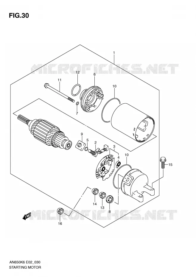 STARTMOTOR Suzuki SCOOTER 650 BURGMAN 2010  AN650AL0(E2)