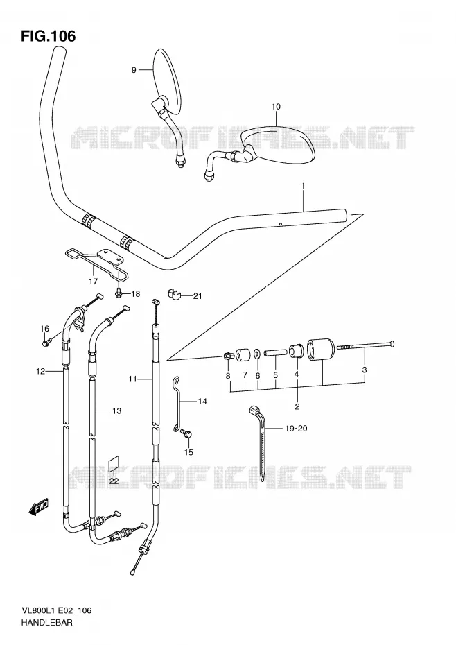 STUUR (VL800TL1 E24) Suzuki MOTO 800 VOLUSIA 2011  VL800L1(E2)