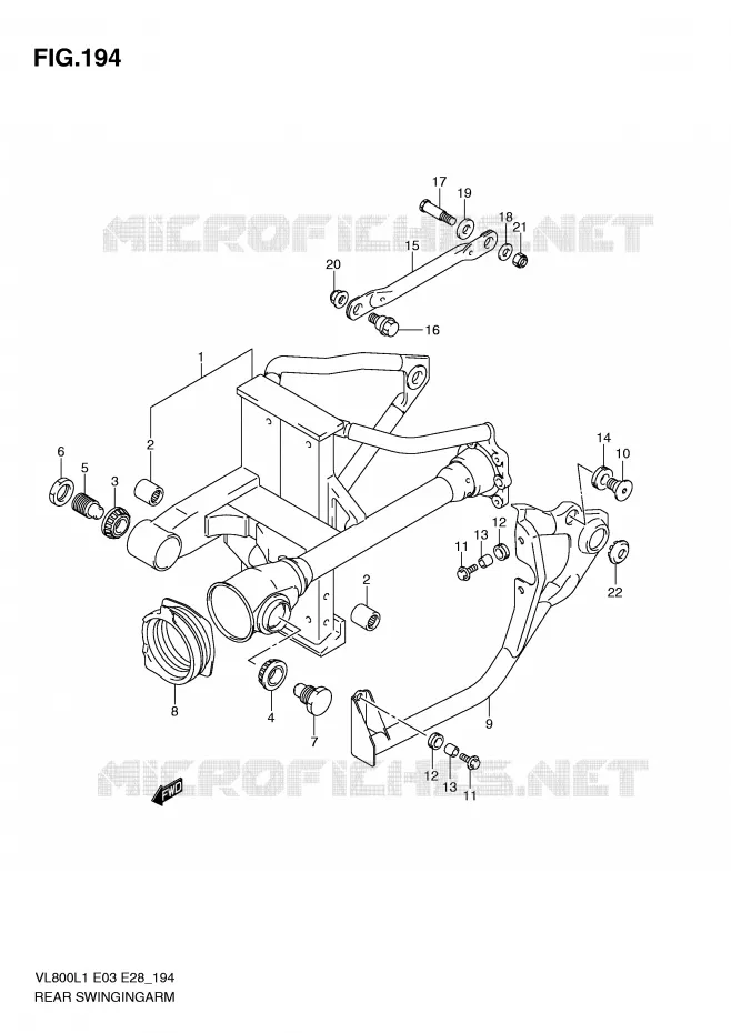 SWINGARM Suzuki MOTO 800 VOLUSIA 2011  VL800TL1(E3/E28)