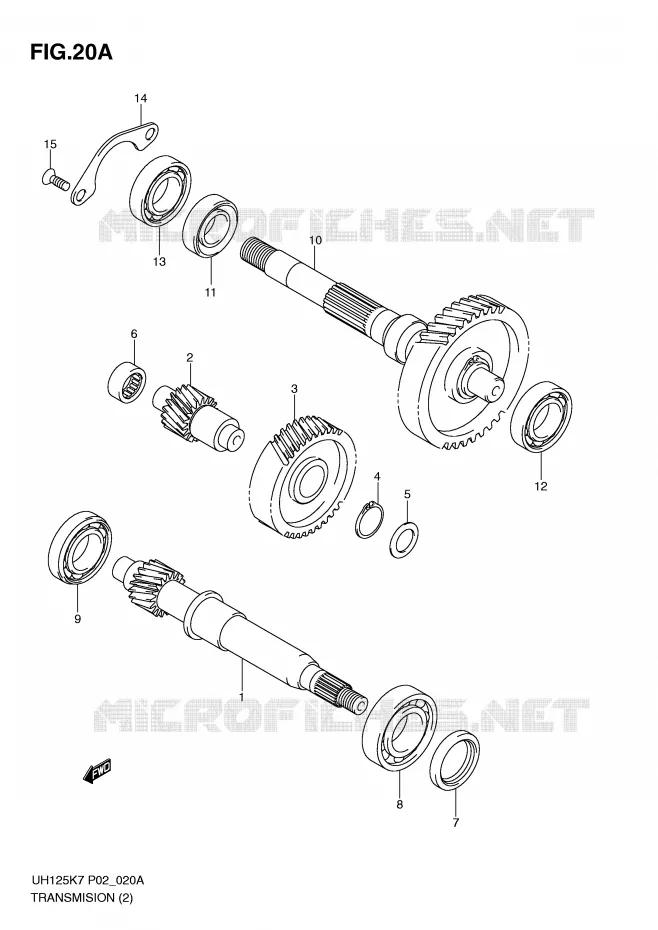 TRANSMISSION (2) (MODEL K8/K9/L0) Suzuki SCOOTER 125 BURGMAN 2012  UH125GL0(P2)