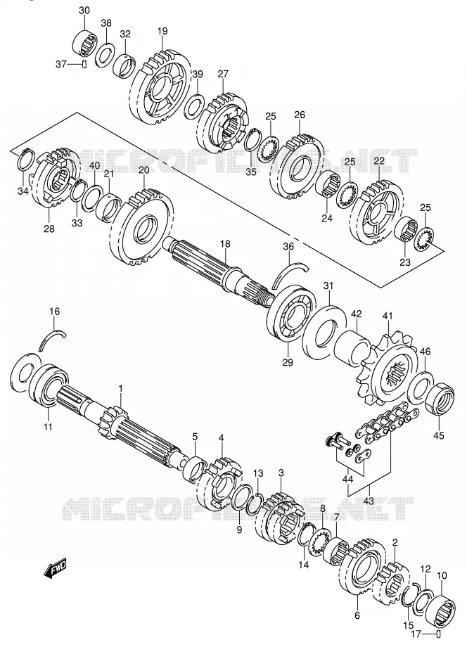 TRANSMISSION Suzuki MOTO 750 GSX-R 2000  GSX-R750U1Y(E2)