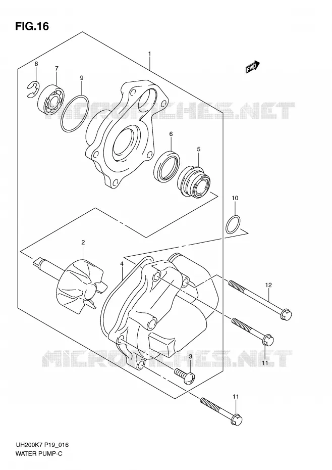 WATERPOMP Suzuki SCOOTER 200 BURGMAN 2009  UH200GK9(P19)
