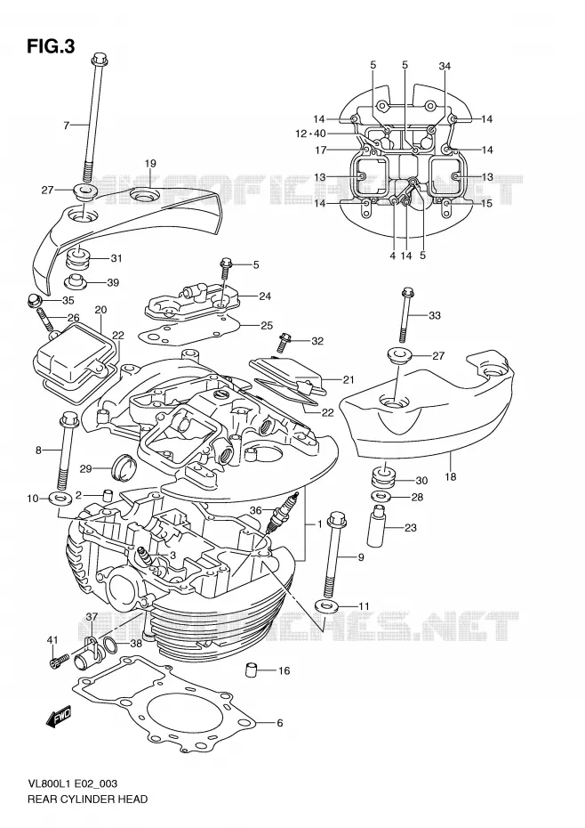 ACHTER CILINDERKOP Suzuki MOTO 800 VOLUSIA 2011  VL800CUEL1(E2)
